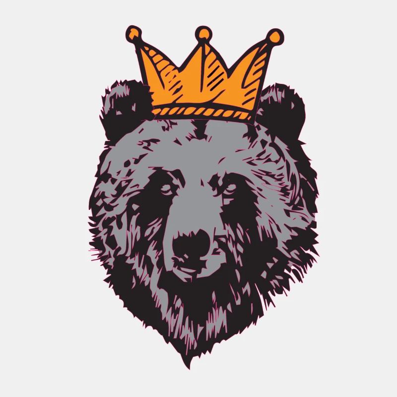 King Bear with Crown, Grizzly, Panda, Gift Idea