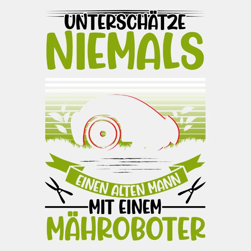 Mähroboter Alter Mann Rasenmähroboter