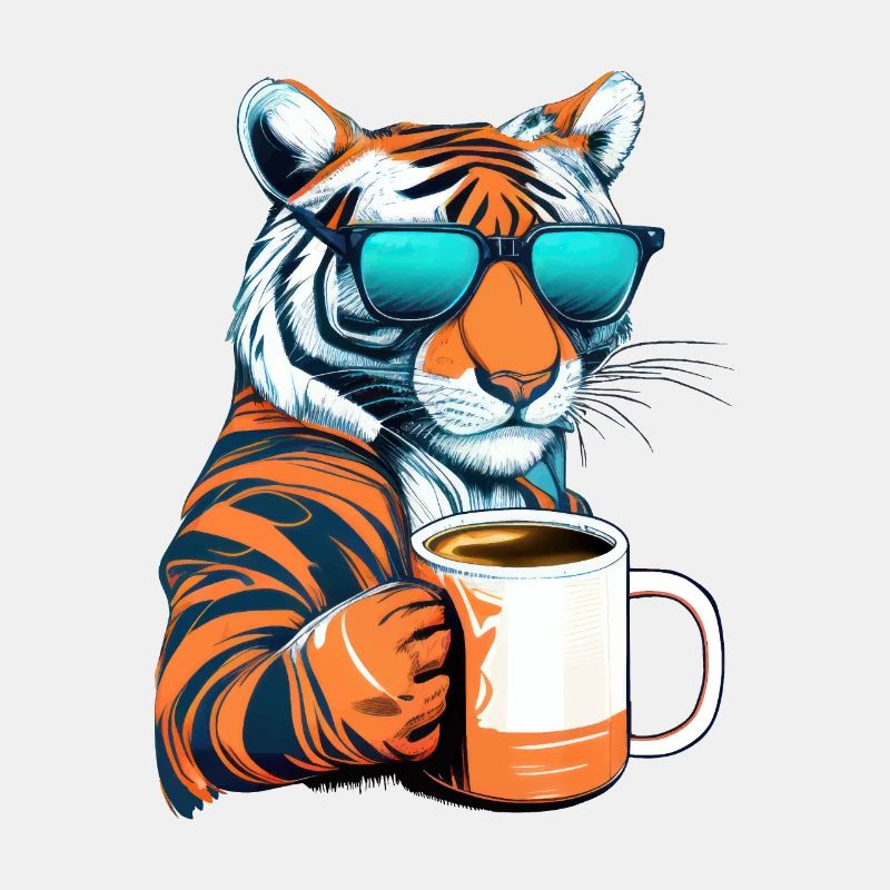 Tiger liebt Kaffee