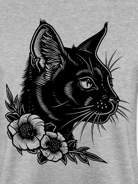 Katze mit Blumen