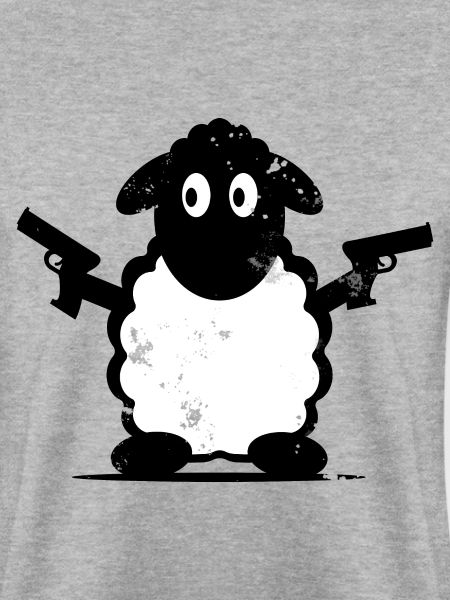 Schaf mit Revolver