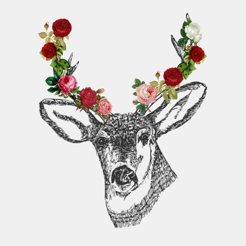 Hirsch Rosen Geweih Geschenkidee