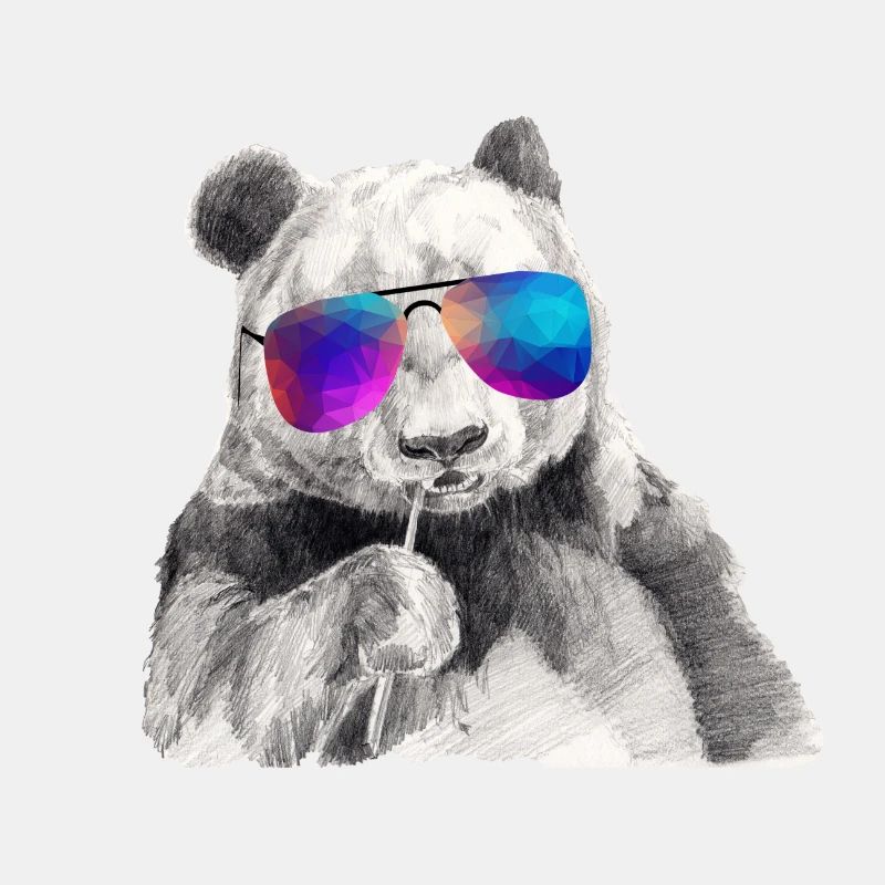 Panda cool Avec des lunettes de soleil