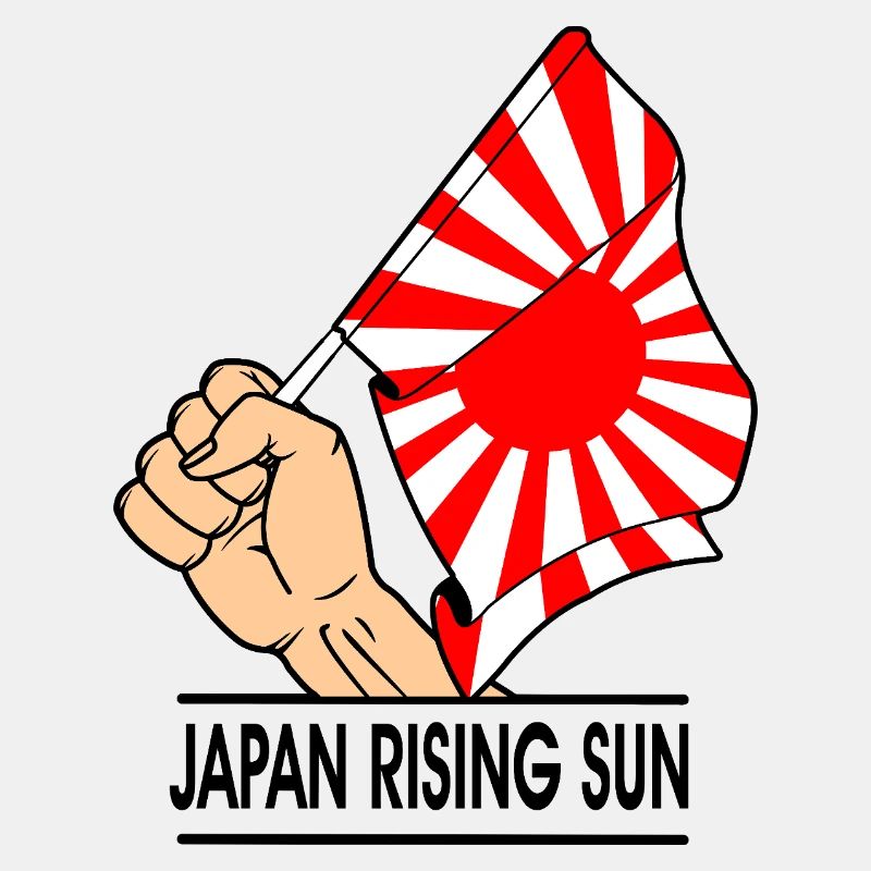 Poing avec drapeau du Soleil Levant