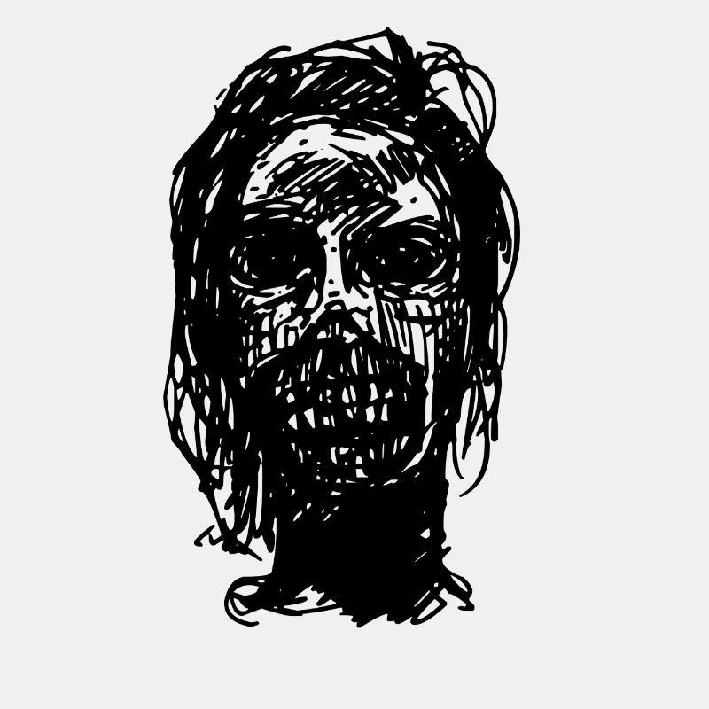 Zombiekopf Skizze Geschenkidee