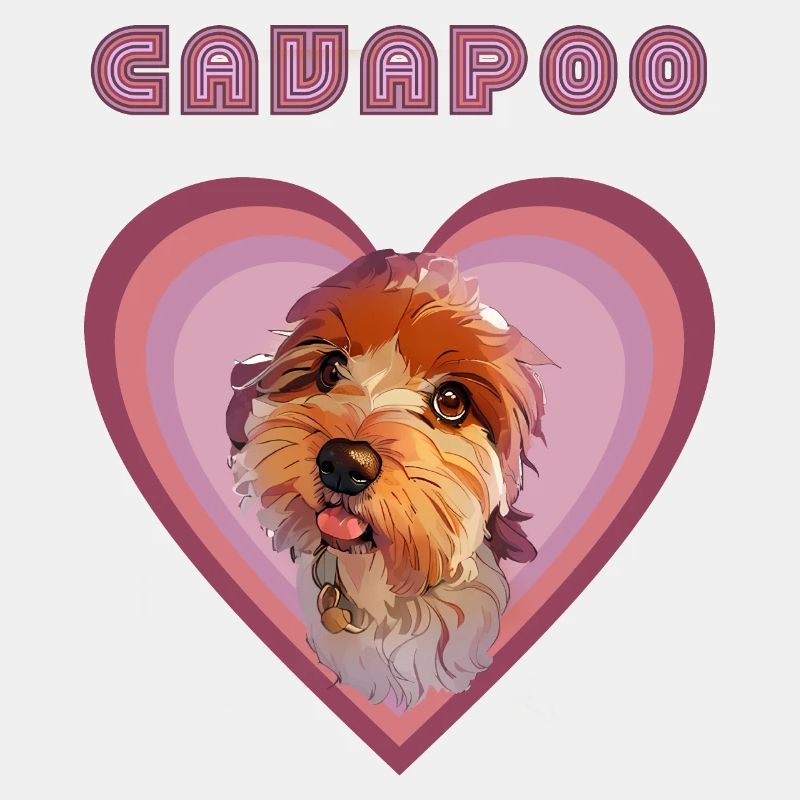 Cavapoo-Herz (Fade retro)