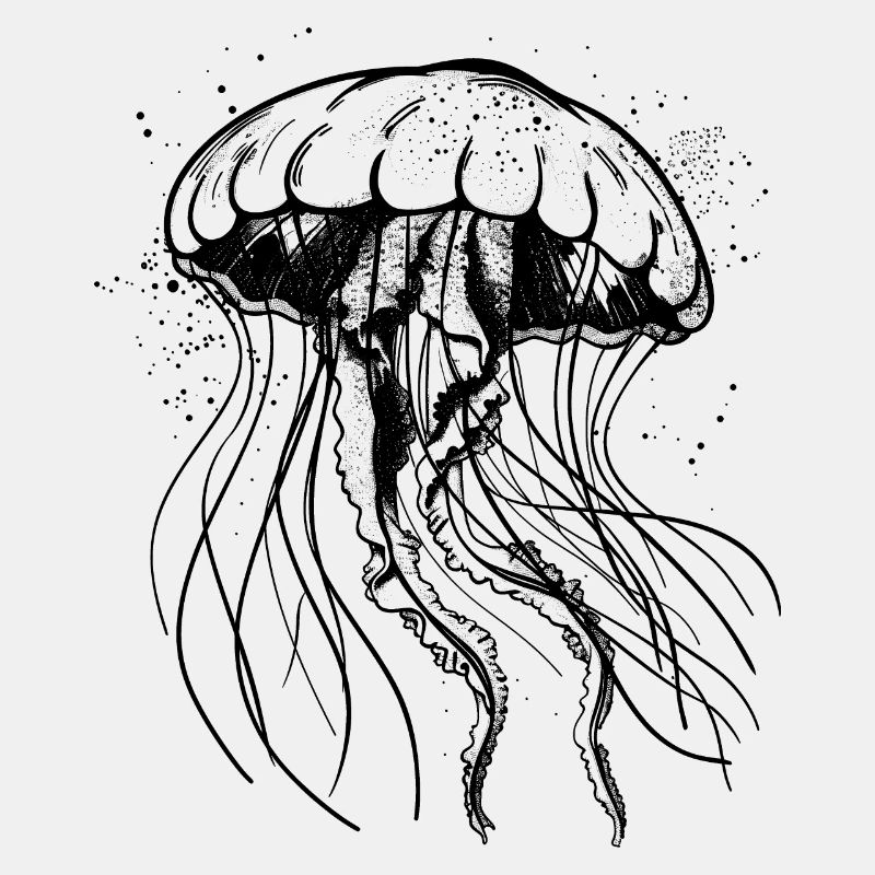 Schwarzes Quallen Motiv - Jellyfish