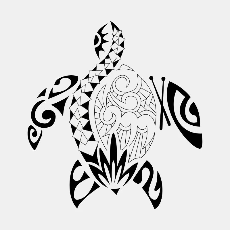 Tattoo polynesian schwarze Schildkröte