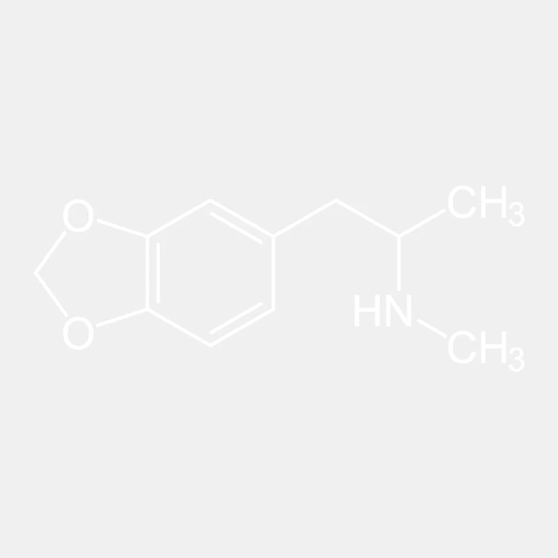 Structural formula / chemical formula MDMA white