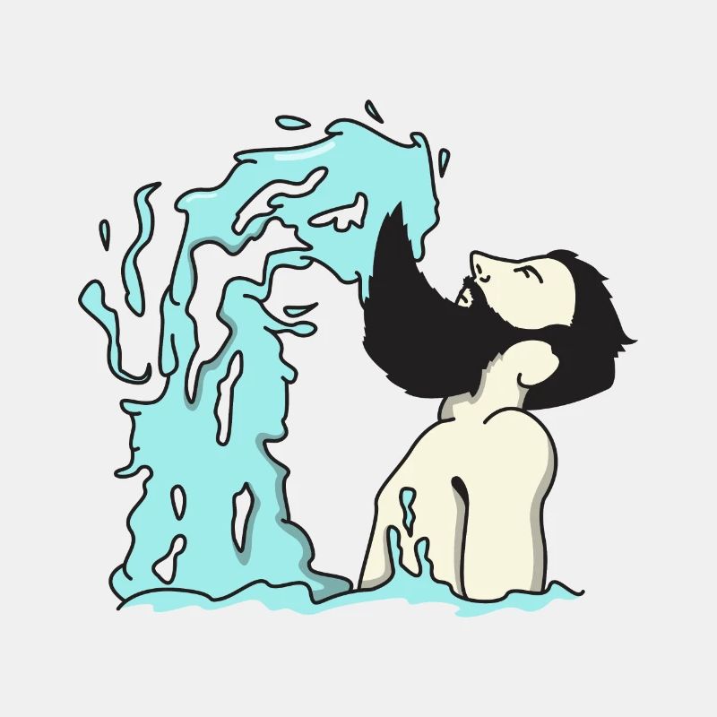 Beard wave - funny men with beard gift