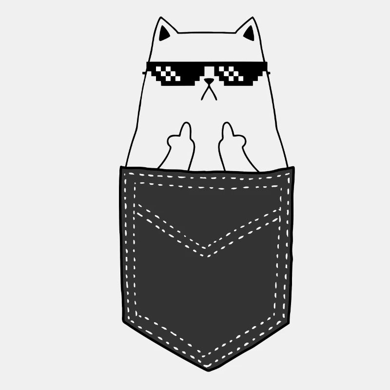Katze Pocket Mittelfinger Geschenk