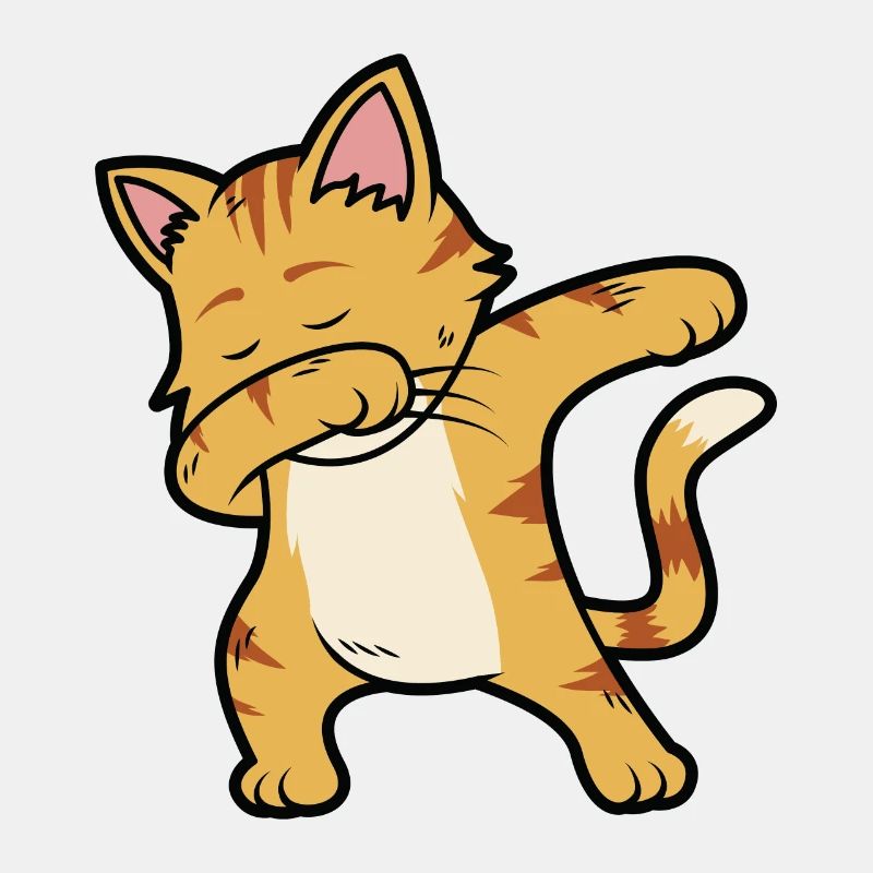 Cat Dabbing Dancing Cool Figure de danse de chat