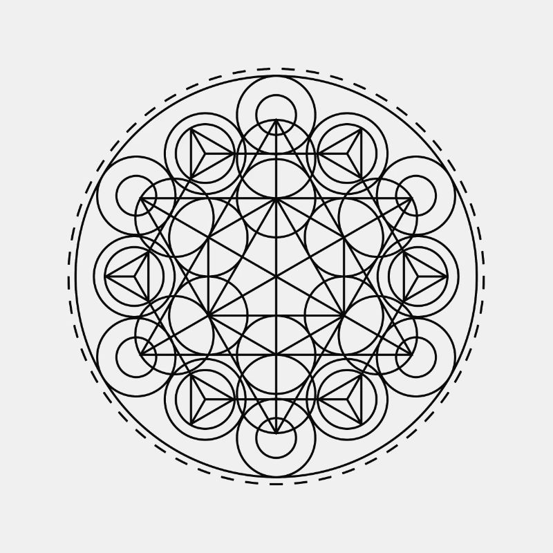 Sacred Geometry TriHexCircles Black