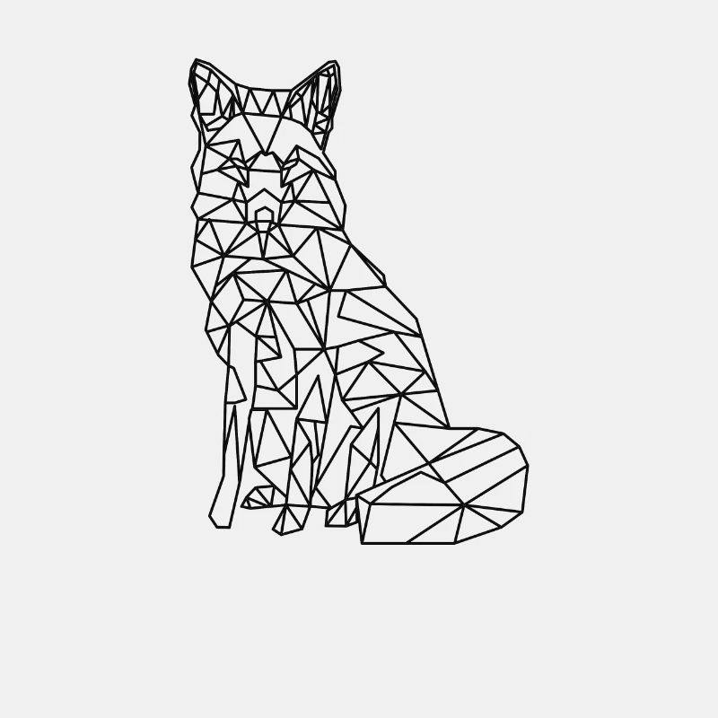 Geometric Wolf in Polygon Art Design