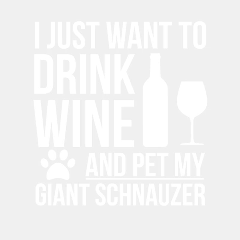 Je veux boire du vin et caresser le chien Schnauzer Géant
