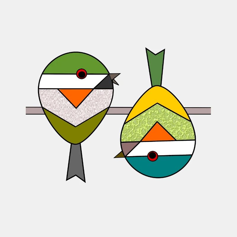 Bird 2 abstract geometric sparrows