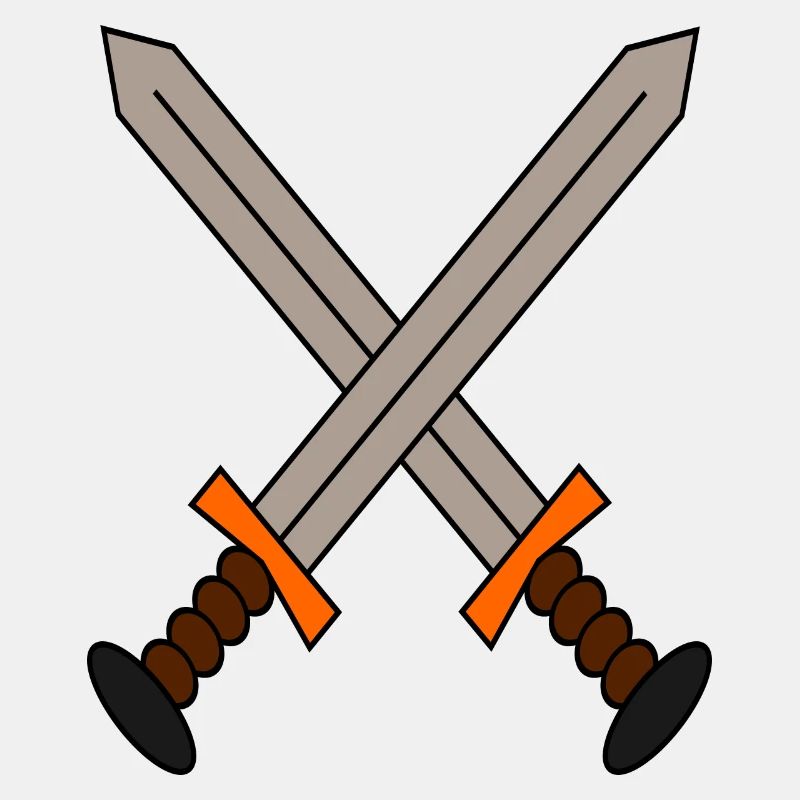Un logo de 2 épées croisées dans un style gamer.