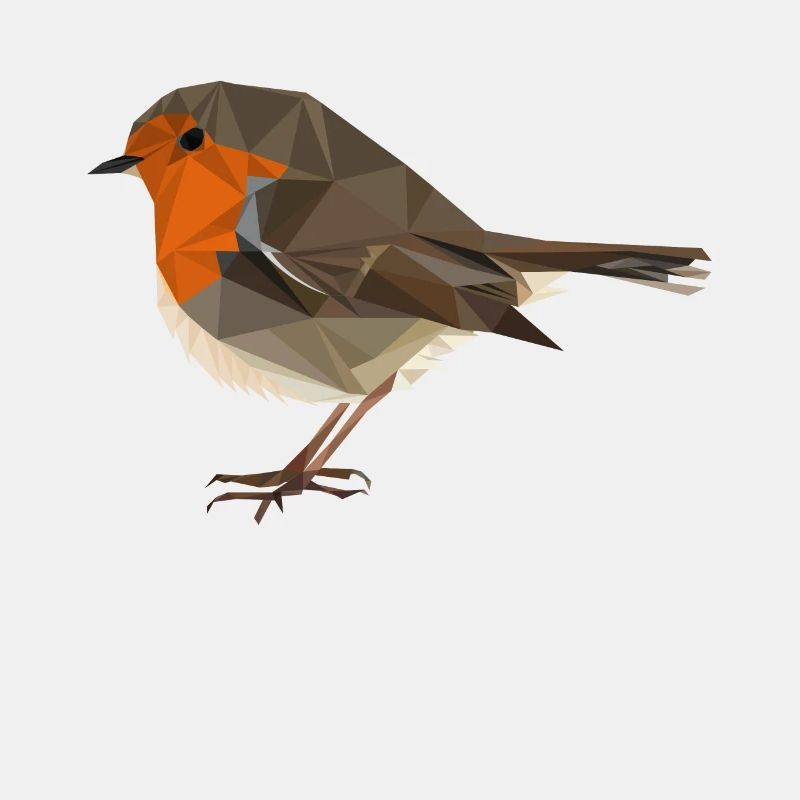 Rouge-gorge de style polygone - oiseau indigène