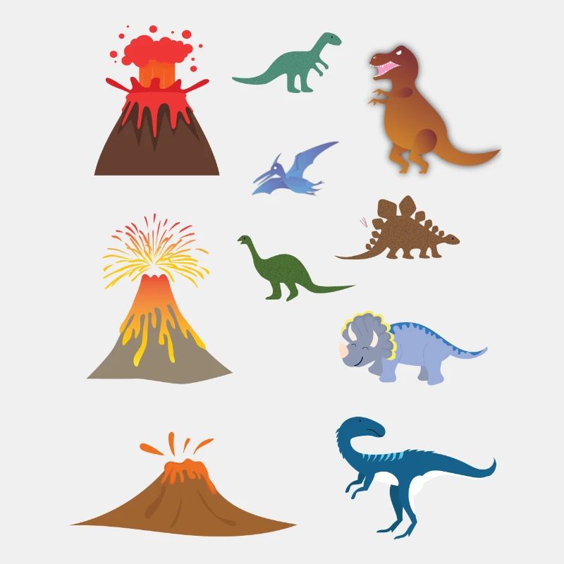 Dinosaurier-Vulkan-Pack