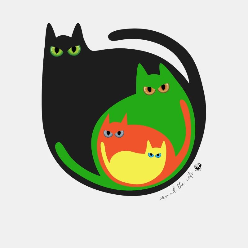 Round colored cat image