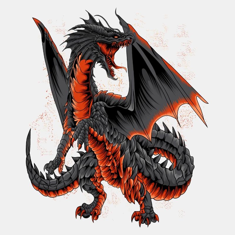 Schwarzer Drache Dragon T-Shirt