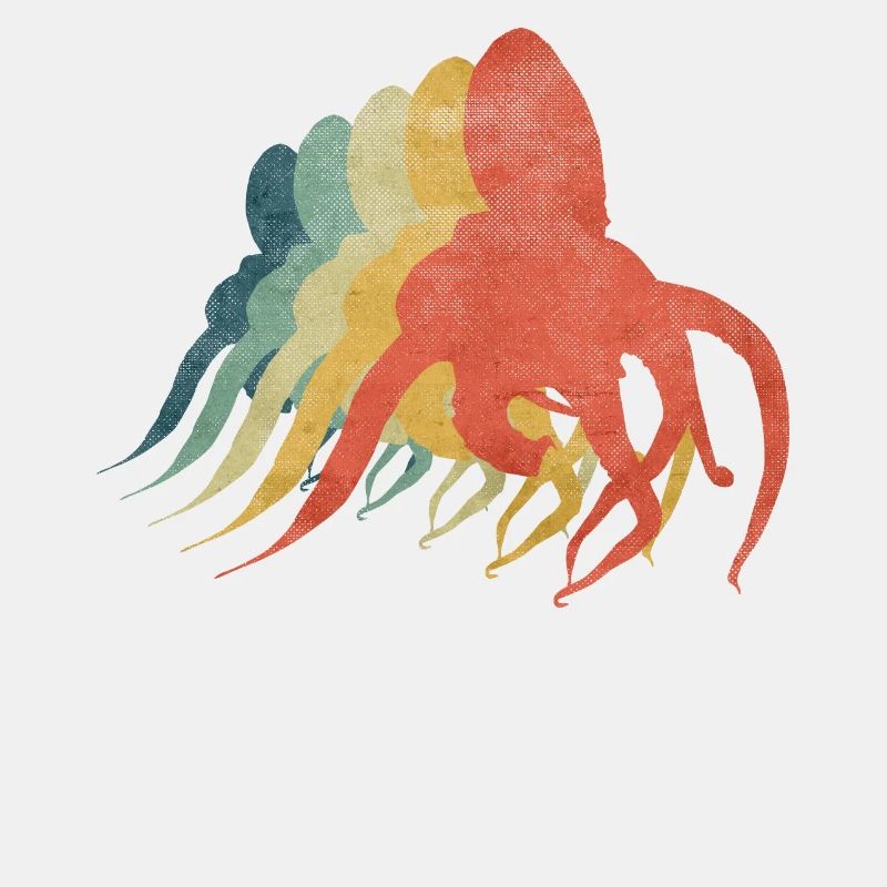 Squid Retro Vintage Farbe