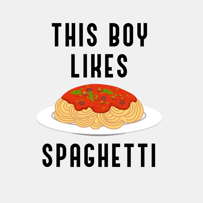 Garçon aime manger des spaghettis