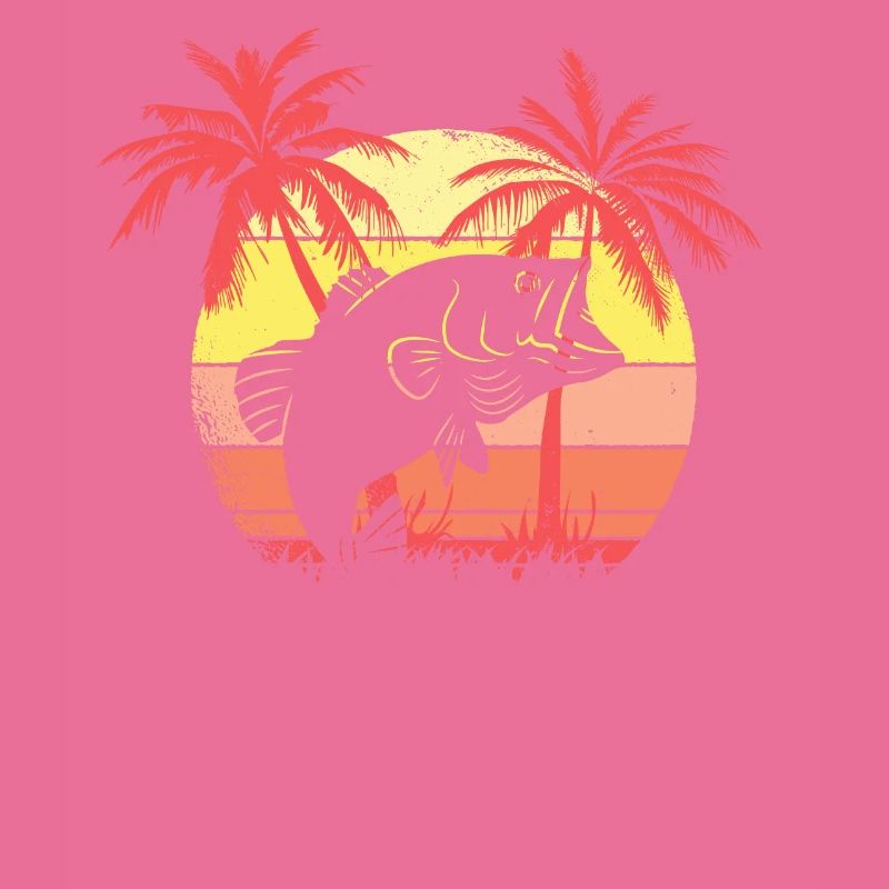 Fish Jumping Summer Sunset 80s Palm