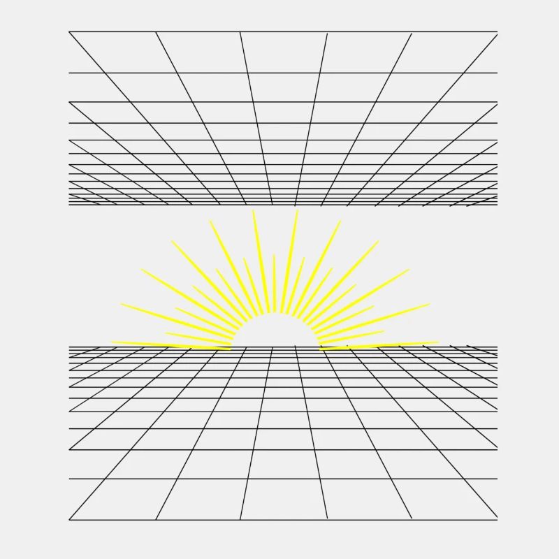 Lever de soleil dans la grille