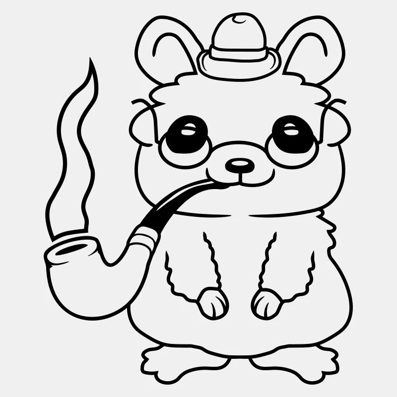 Sir Hamster smokes pipe