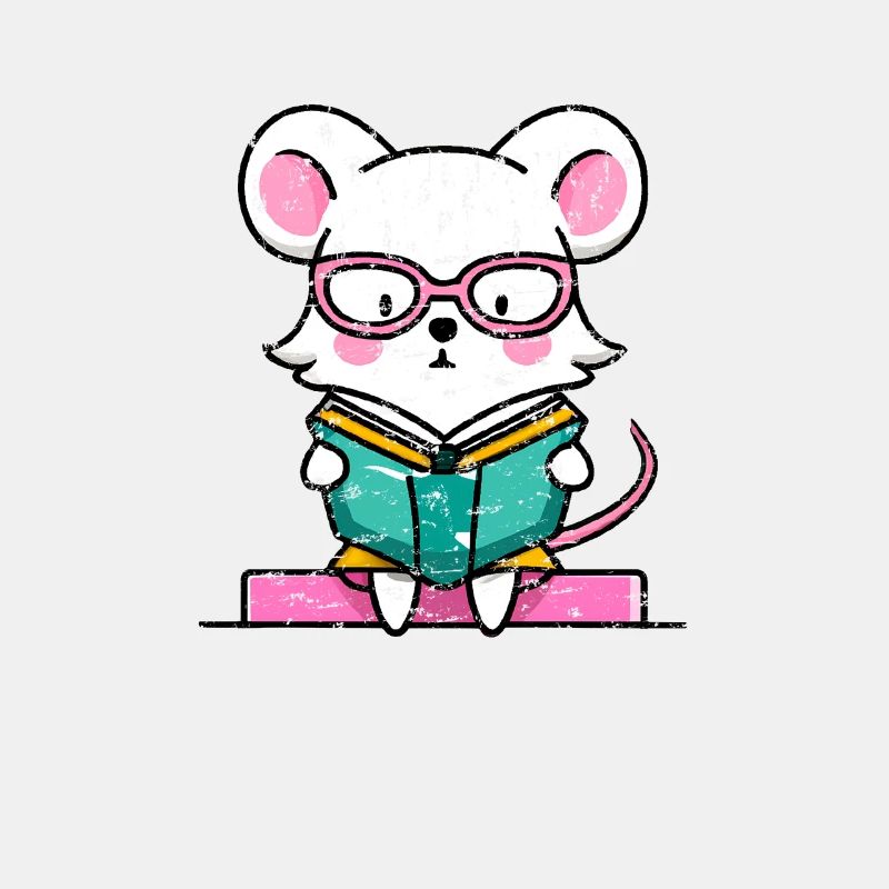 Leseratte Maus im Buch