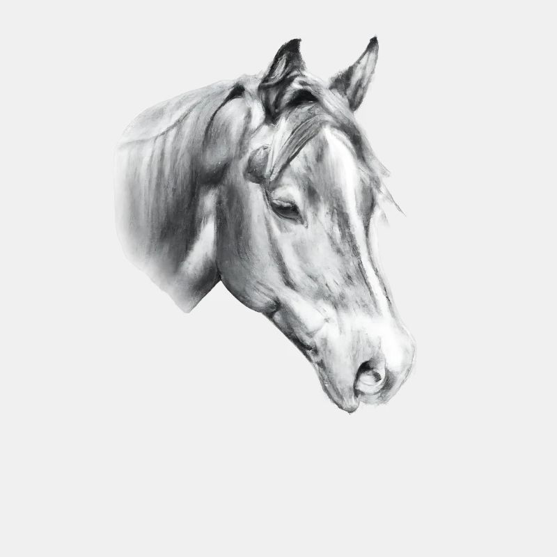Dessin au crayon de tête de cheval