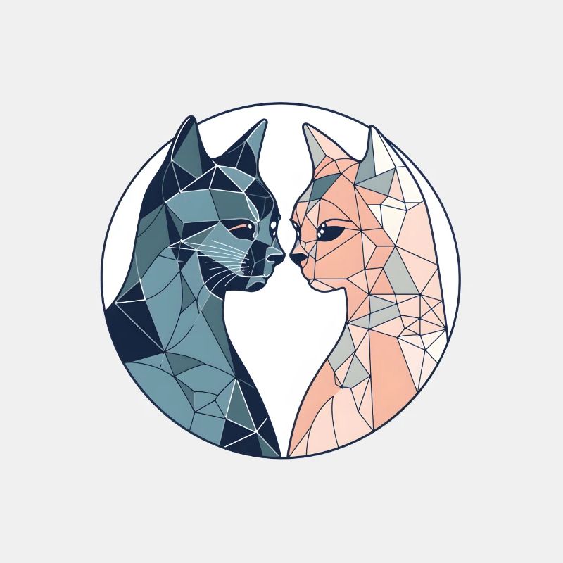 geometric cats trendy design