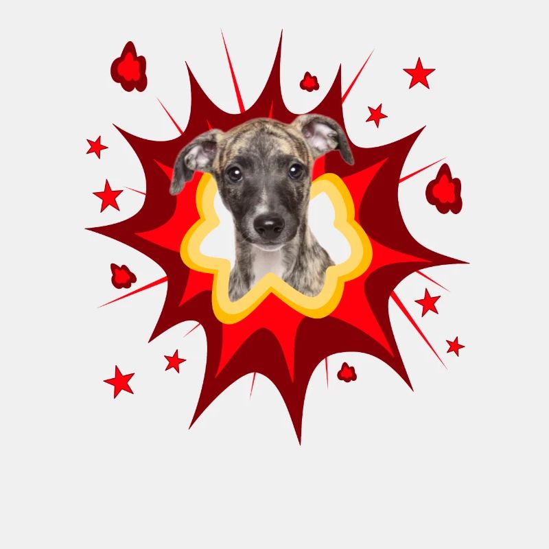 Conception de chien comique - Pow - Whippet