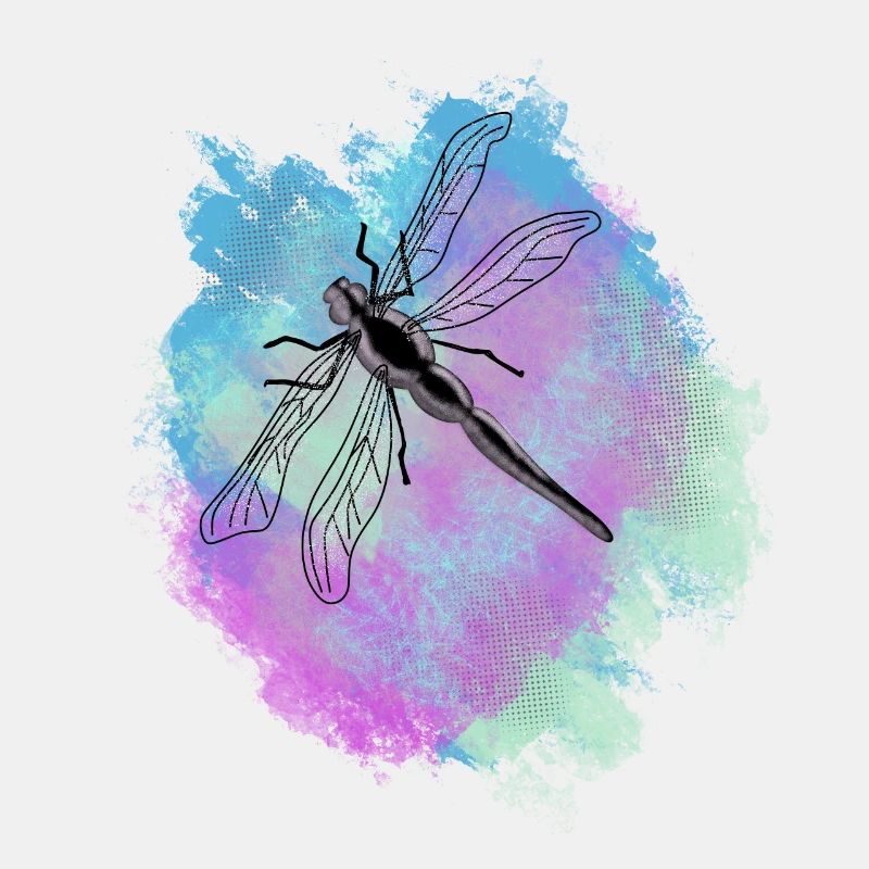 Libelle - bunt - Aquarell - Hippie