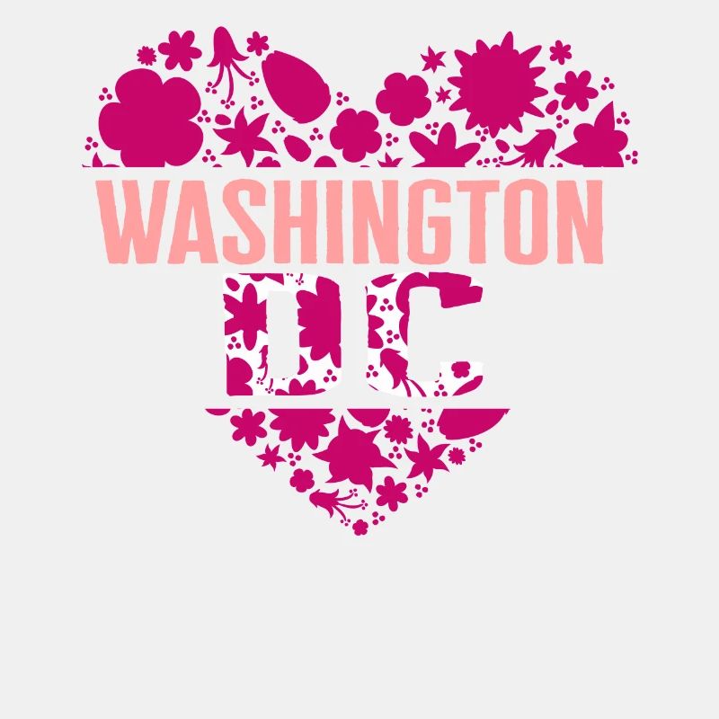 Washington DC Hemd, Kirschblüte Herz Blumen
