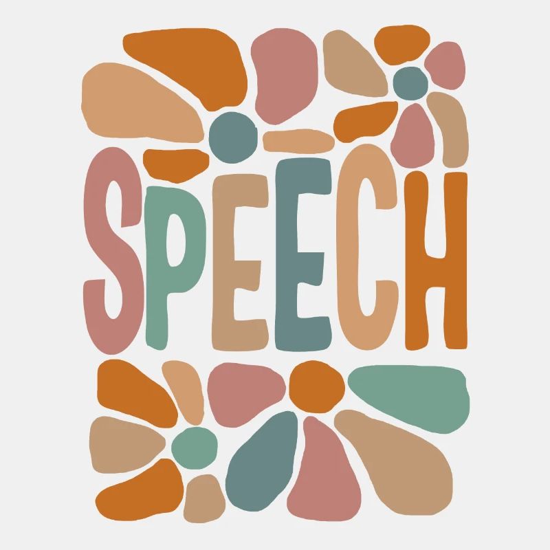 Logopäde Hemd, Speech Floral Bunt