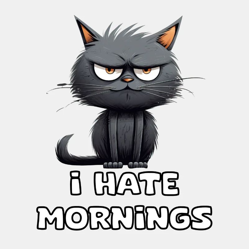 i Hate mornings Lustige Katze mit Spruch