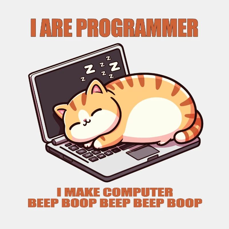 Ich bin Programmierer, fette schlafende Katze