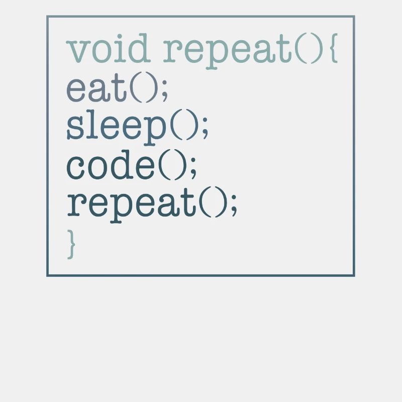 Programmierer-Shirt, Void Repeat Eat Sleep Code