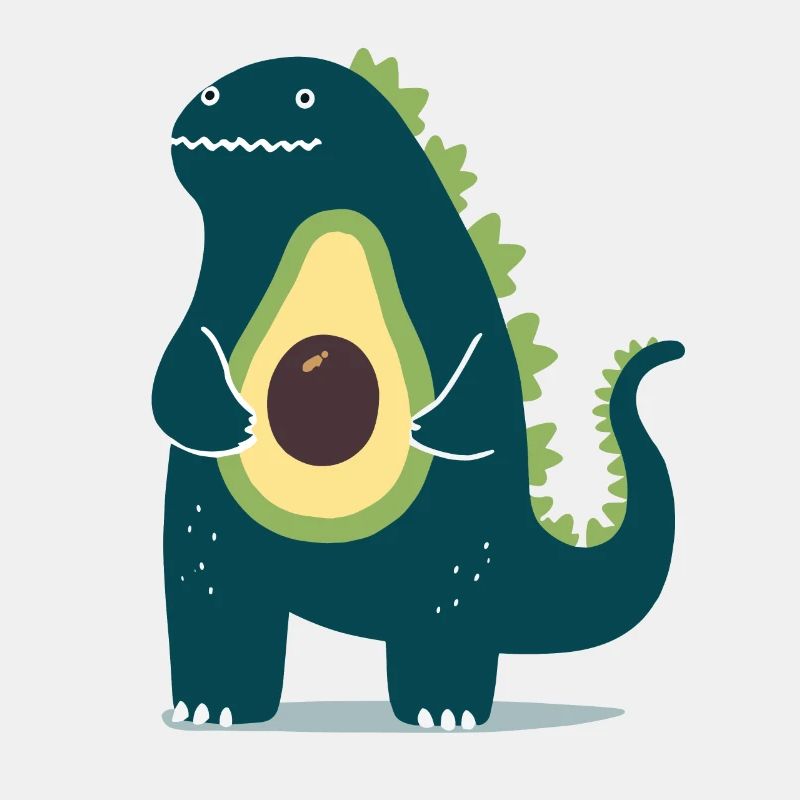 Dinosaurier mit Avocado