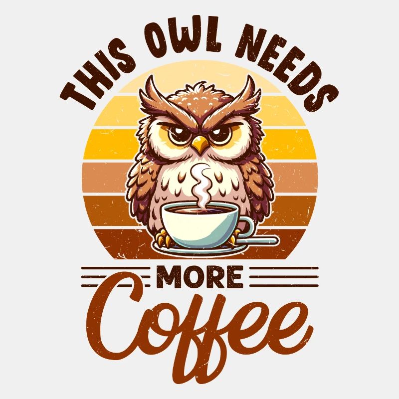 Mürrische Eule Mit Kaffee