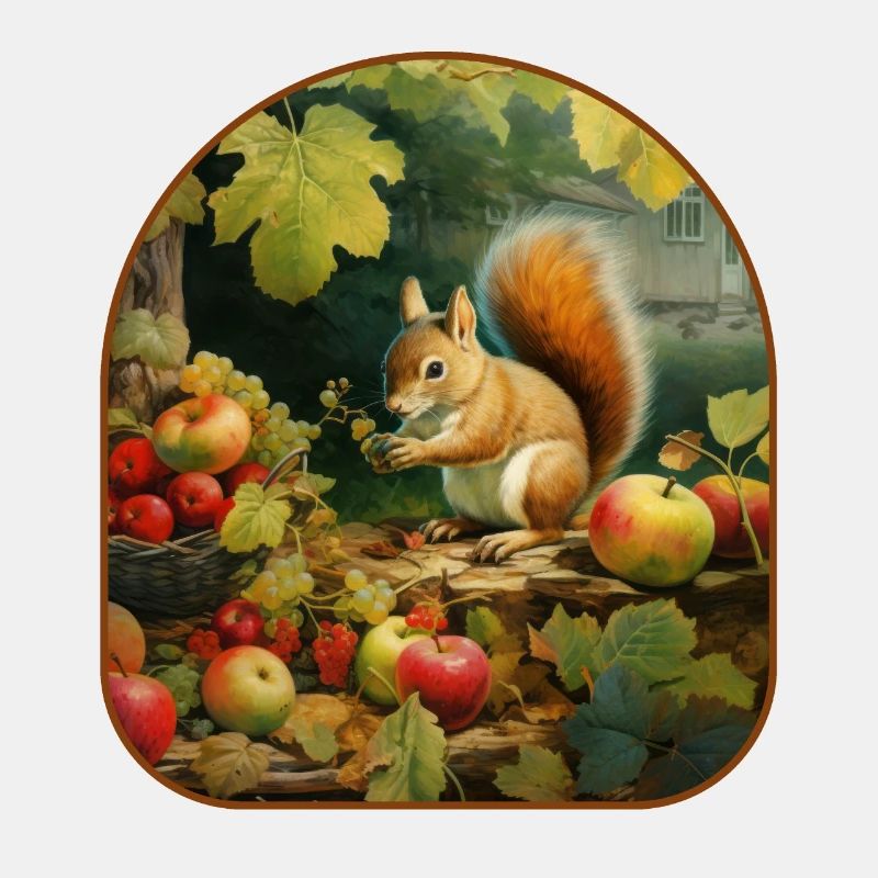 Frosch-Eichhörnchen-Apfel Erntezeit