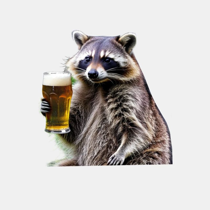 Waschbär mit Bier Lecker Bierchen Bier Meme