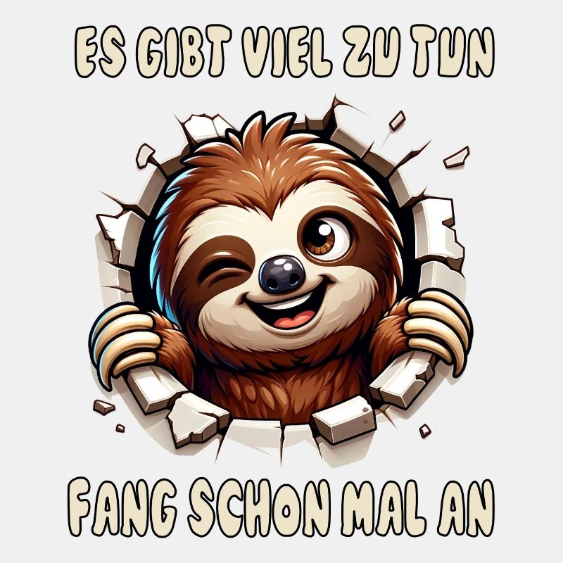 lustiges Faultier mit Spruch