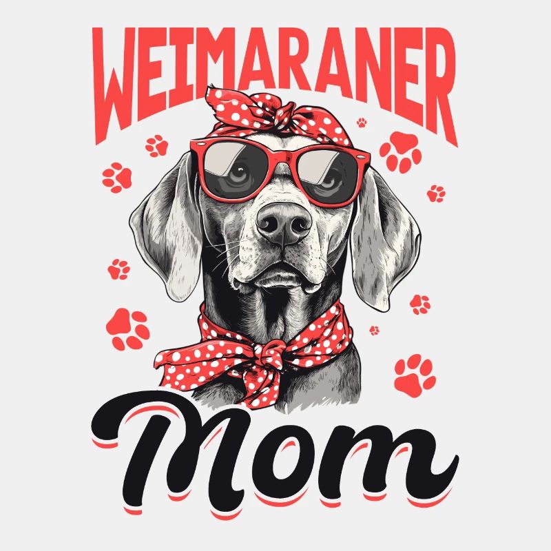 Drôle de braque de Weimar chien maman de Weimar