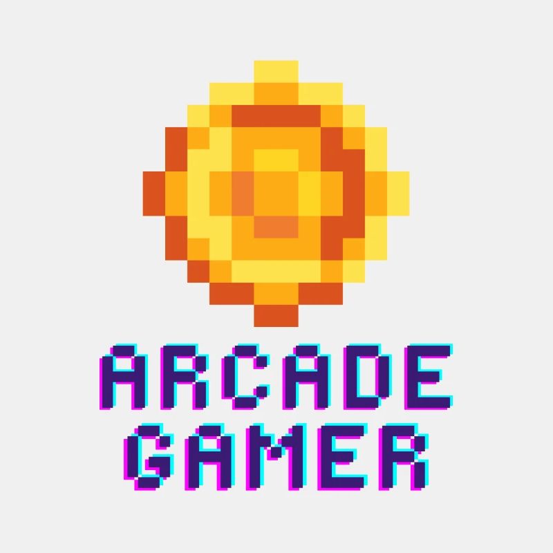 Arcade Gamer - Conception rétro de pièces de monnaie Pixel