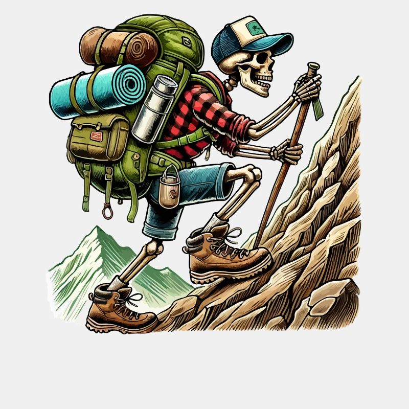 Skelett Wanderer Bergsteigen Abenteuer