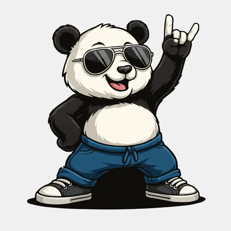 Lustiger Panda Rock Musik