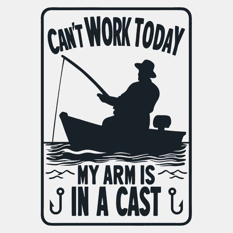 Je ne peux pas travailler Mon bras est dans un pêcheur coulé Pêchant